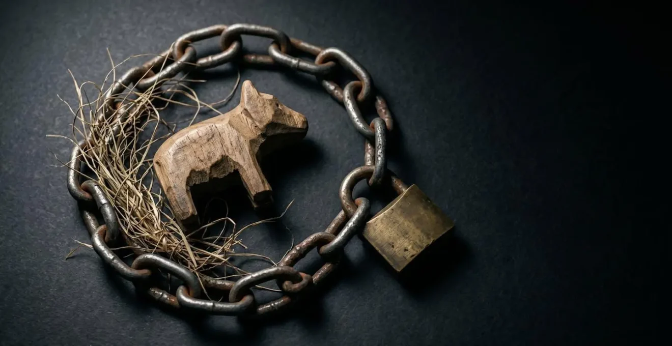 A visual metaphor depicting the lifecycle exploitation in unethical wildlife facilities