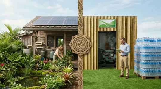 Authentic eco-lodge verification and sustainable tourism certification concept