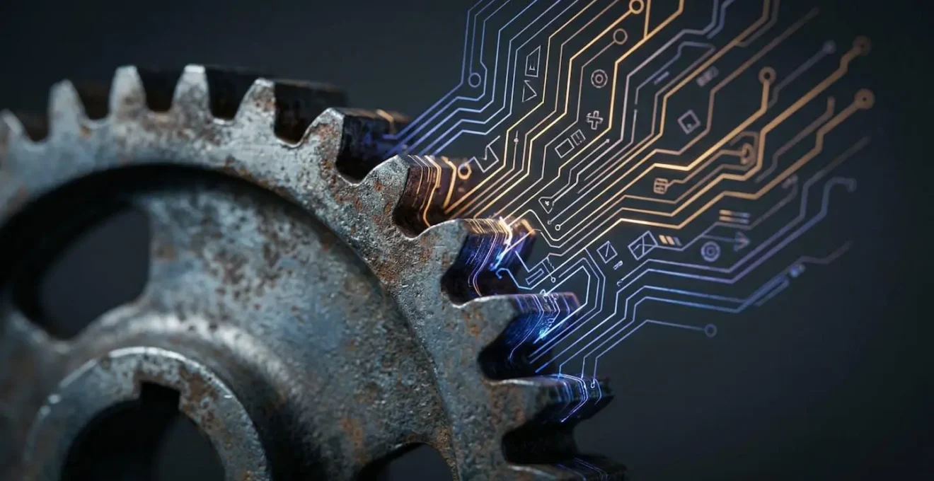 Abstract representation of strategic business transformation and industry pivots