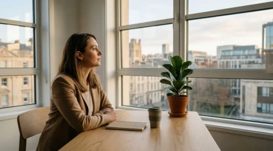 Professional planning financial independence early retirement strategy in modern UK city environment