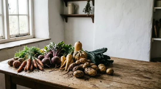 Fresh seasonal vegetables arranged in natural abundance showcasing cost-effective grocery shopping