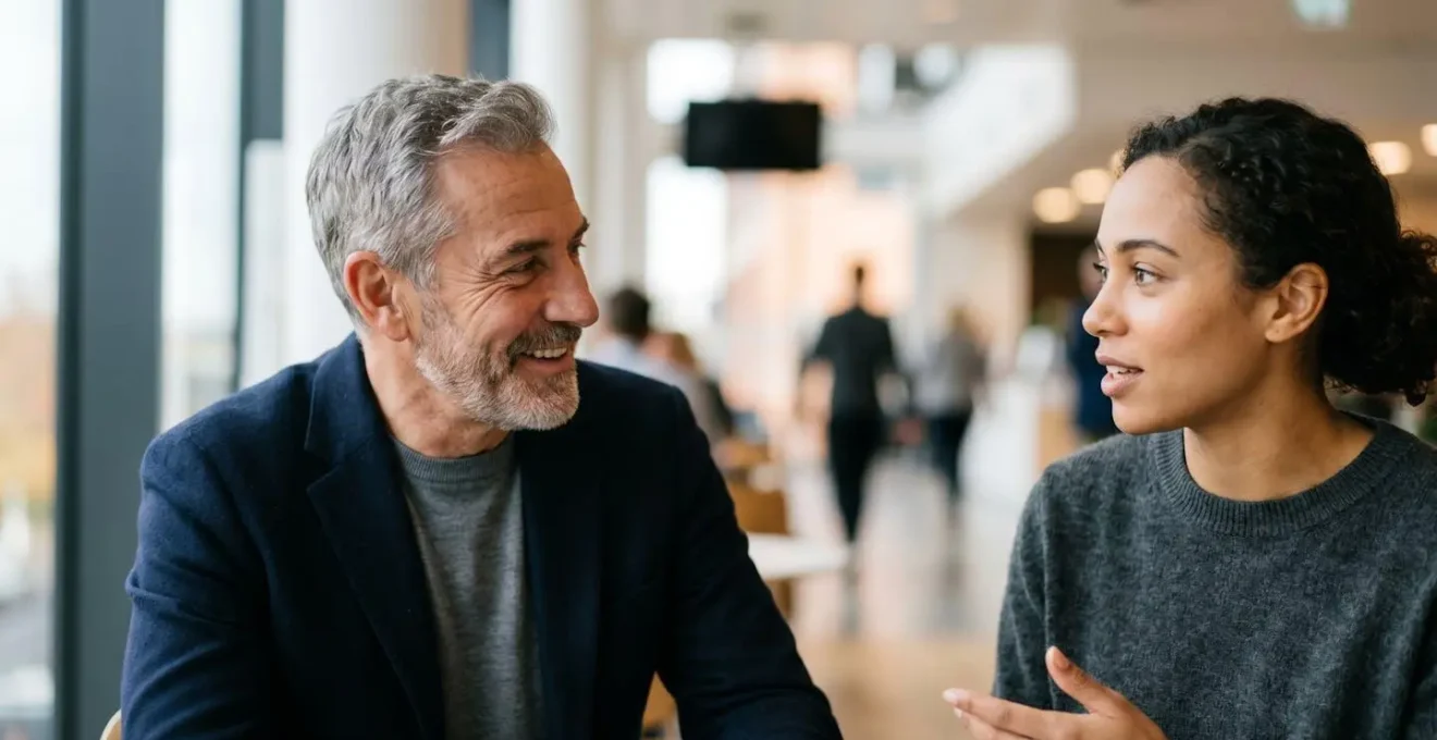 Cross-generational professional knowledge exchange in modern workspace