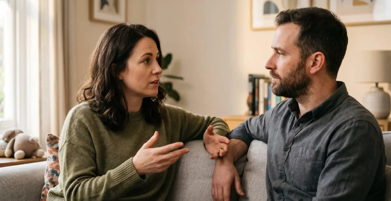UK family contemplating financial independence retirement lifestyle choices in comfortable home setting